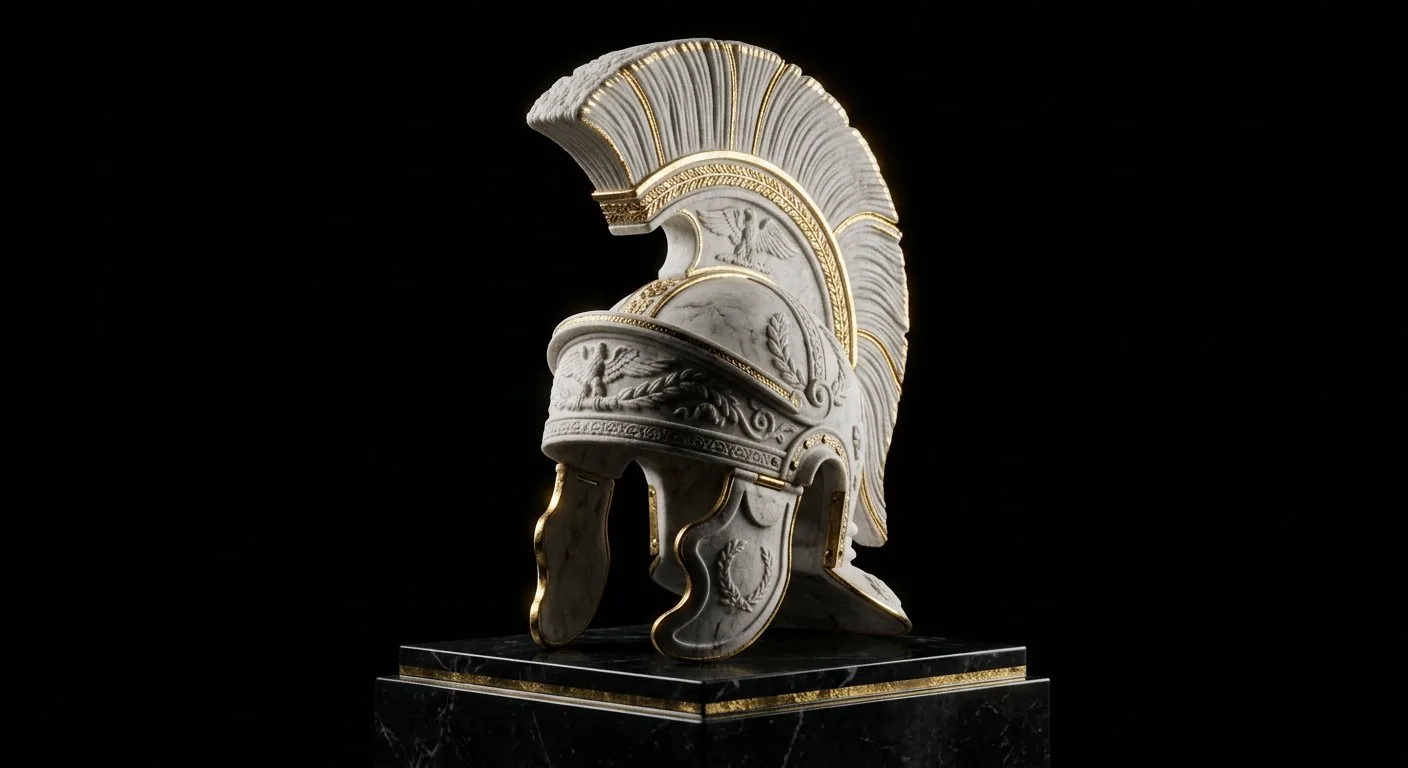 Marble Roman helmet