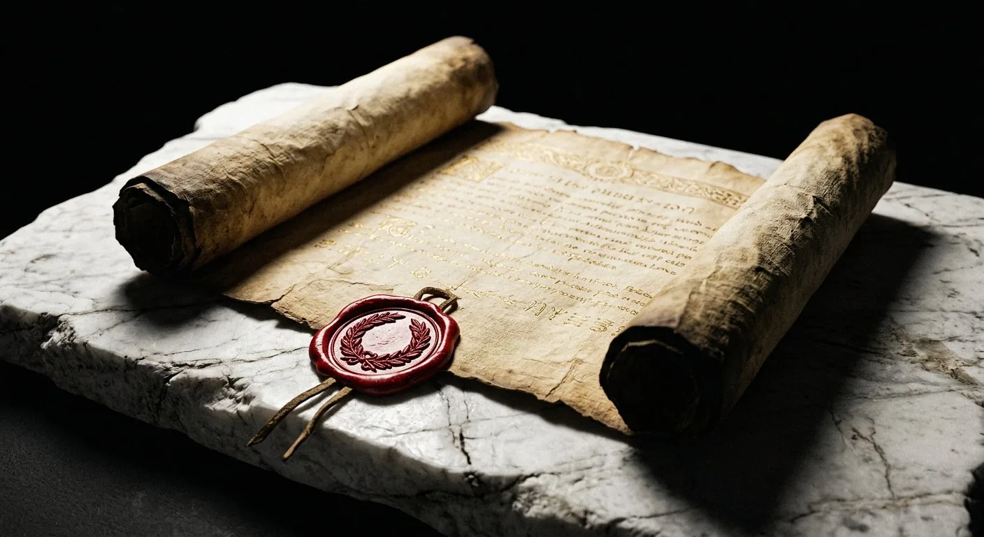 Sealed scroll on marble